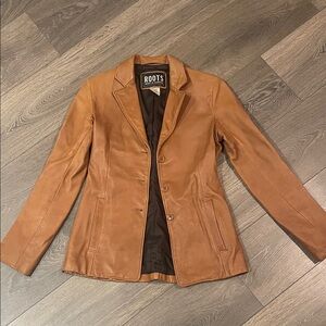 Roots Women's Brown Leather Blazer
